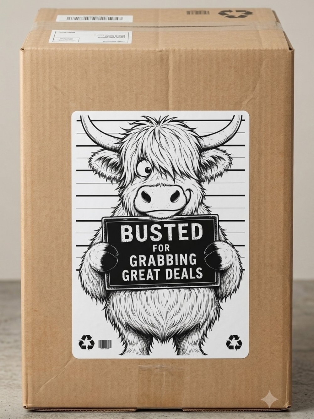 Busted for Grabbing Great Deals Shipping Box Label Sticker - 100 Ct